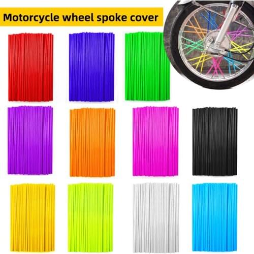 72pcs 24cm Motorcycle Wheel Spoked Protector Wraps Rims Skin Trim Covers Pipe For Motocross Bicycle Bike Spoke set decoration