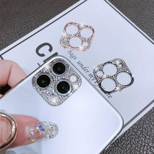 Diamond Camera Lens Protector Flim For iphone 12 Pro Max 12 Mini 5G 11 Pro Max Luxury Glitter Rhinestone Shiny Camera Lens Case