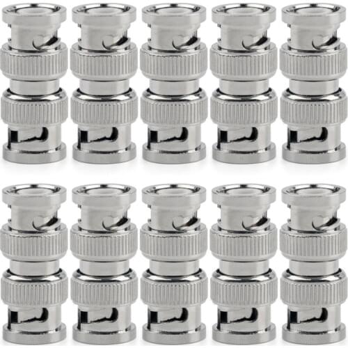 Areyourshop 10Pcs BNC Plug Male To BNC Male RF Connector Straight M/M Adapter