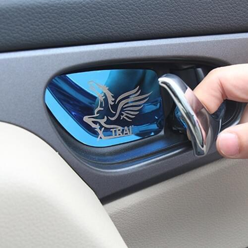 Car Door Handle Bowl Cover Patch Interior Decoration sticker For X-trail T32 xtrail 2015 2016 2017 2019 Accessories car styling