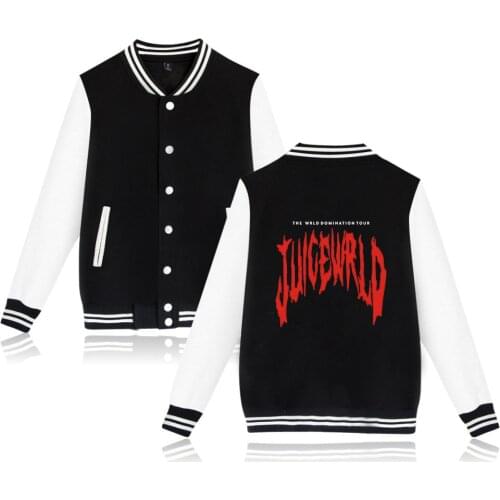 Rapper Juice Wrld Sweatshirt Baseball Jacket Coat Spring Autumn Harajuku Cartoon Hoodies Men Women Hip Hop Tracksuit