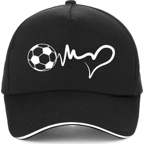 Brand Soccer Ball Baseball caps Homme 100%cotton Fashion Sports Soccer Ball Heartbeat Hip Hop cap Unisex adjustable snapback hat