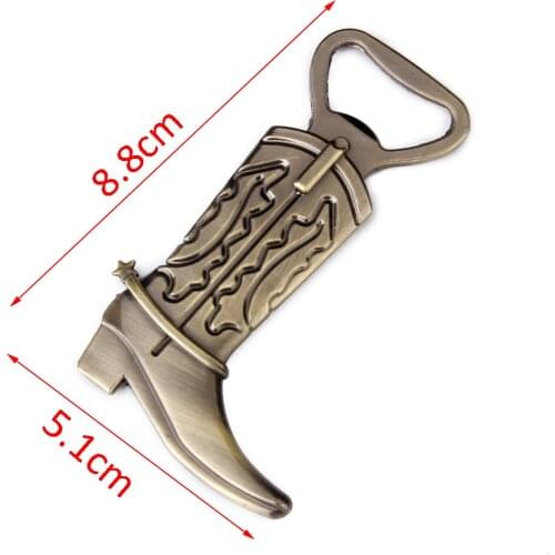 Bronze Vintage Design Alloy Cowboy Boot Shape Bottle Opener Personality Bar Kitchen Tool Beer Cap Opener Wedding Party Favor