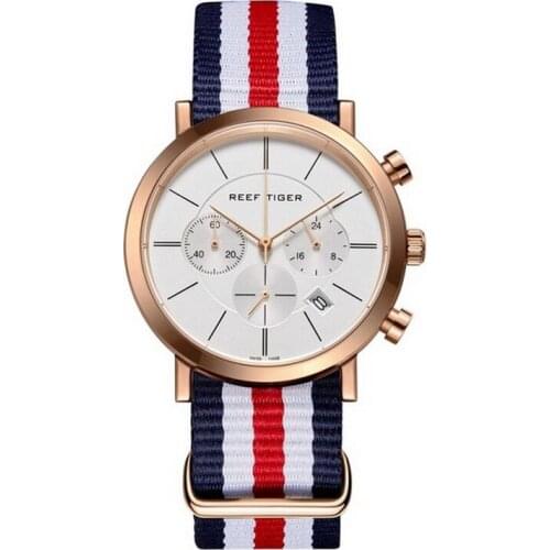 Sport watch men,chronograph wrist watches Reef Tiger mens dress quartz waterproof wristwatch man military montre fashion RGA162
