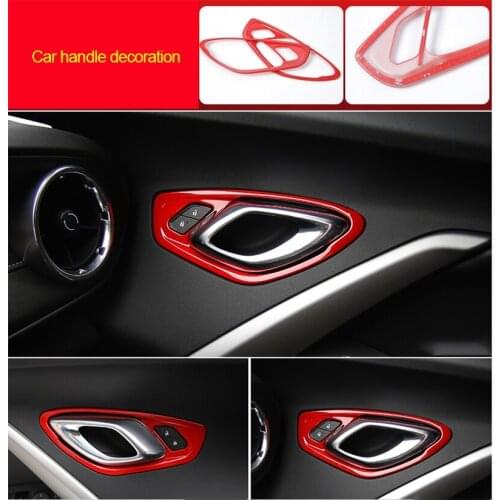 For Chevrolet Camaro Bumblebee 2017-2020 chrome red color Door handle cover 2pcs
