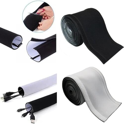 3M Flexible cable management sleeves duct cord cover Wire Storage Hider Protector cable concealer for Office / Computer / Home