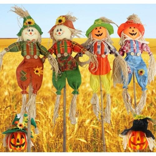 Halloween Scarecrow Exquisite Fall Harvest Decoration For Garden Home Yard Thanksgiving Halloween Party Favors Supplies