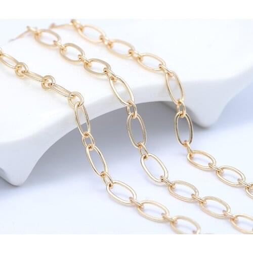 Jewellery Making Round Loops Link Chain For Jewelry Making Plated 14K Gold Brass Chains DIY Necklace Bracelets