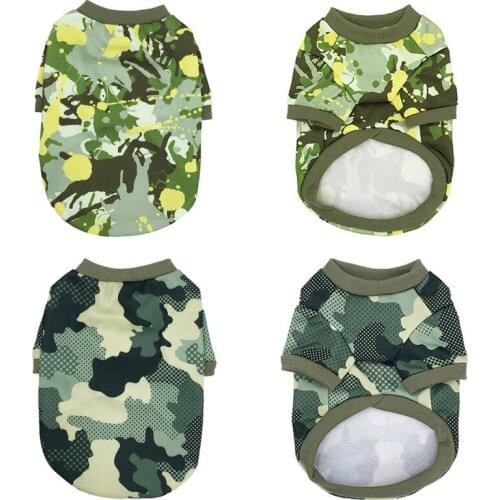 Camouflage Print Dog Clothes Pet Cat Dog T-Shirt Cool Dog Vest For Small Medium Dog Chihuahua Kitten Clothing Pet Accessories