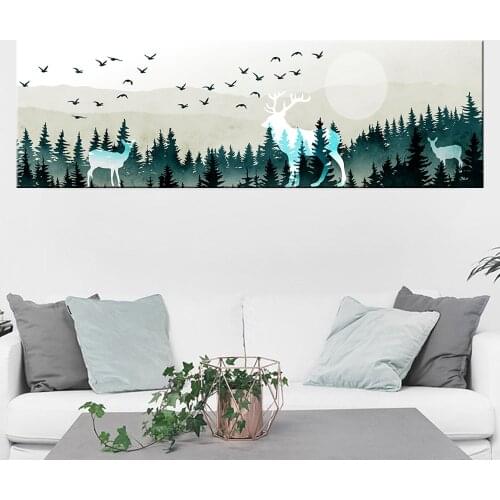 Abstract Deer Canvas Paintings Wall Art Prints Poster Living Room Decor Decorative Landscape Paintings On The Wall Home Decor