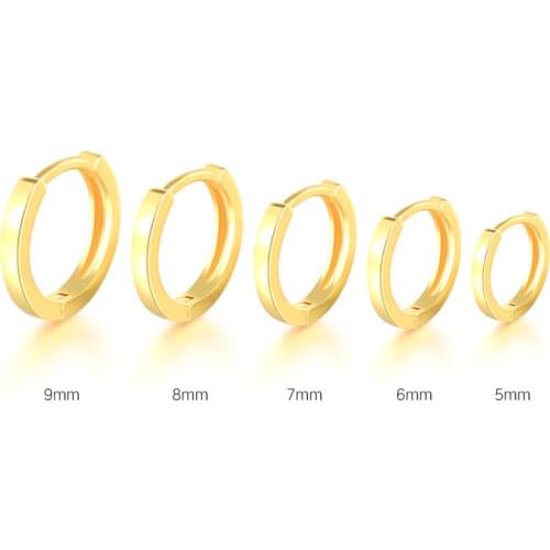 Classic Glossy Earrings For Women 925 Silver Earrings Round Circle Pendientes Minimalism Cartilage Huggie Earring Jewelry Aretes