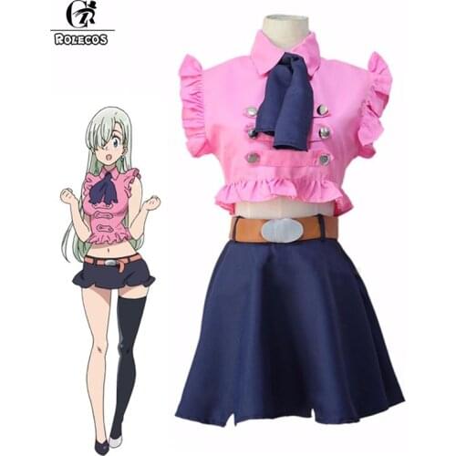 ROLECOS Japanese Anime Seven Deadly Sins Cosplay Elizabeth Liones Cosplay Costume Nanatsu no Taizai Cosplay Women Costume