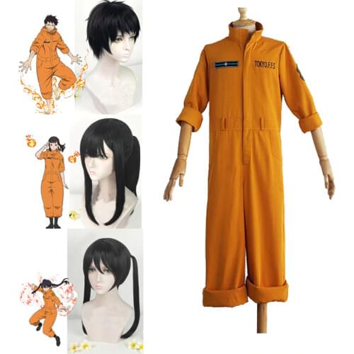 Shinra Kusakabe Cosplay Costume Enn Enn No Shouboutai Fire Force Jumpsuit Maki Oze Cosplay Wig Kotatsu Tamaki Fire Service
