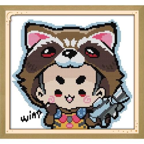 Cute baby (2) cross stitch kit cartoon 11ct count print canvas stitches embroidery DIY handmade needlework plus