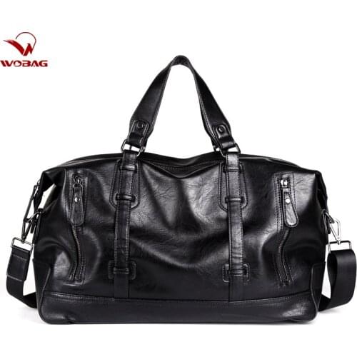 2020 New High Quality PU Leather Men Business Travel Bag Large Capacity Waterproof Duffel Bag Boy Handbag