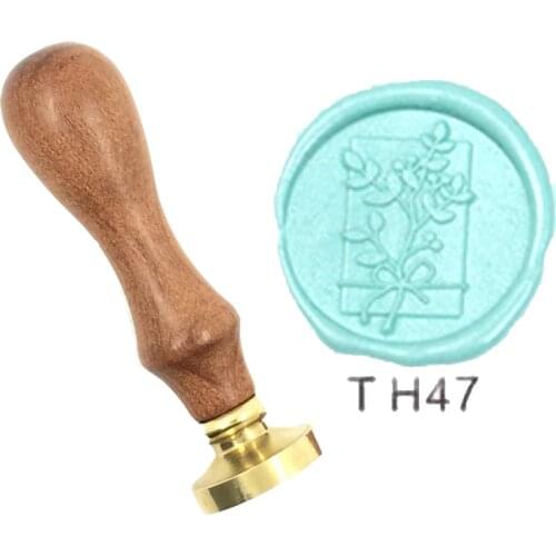 Natural Plant Leaf Floral Wax Stamp Exquisite Paint wood handle,DIY Ancient Seal Retro Stamp,Personalized Wax Seal High Quality