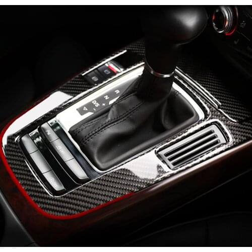 Carbon Fiber Car Gear Shift Panel Trim Cover Decorative Sticker For Audi A4 S4 A5 S5 B8 Q5 2009-2018 Interior Styling Accessoriy