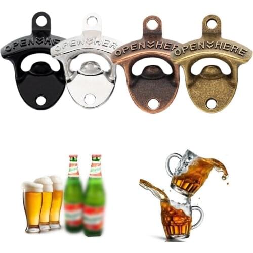 Wall Mounted Bottle Opener Vintage Retro Alloy Hanging Open Beer Tools Four Colors Available Bar Accessories Kitchen Gadgets
