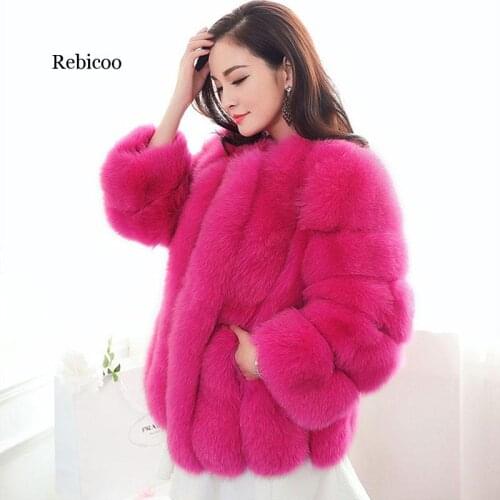 New Design Fashion Winter Women Faux Fur Coat Woman Jacket Fox Fur Female Ladies Fur Coats Size S-XXXL