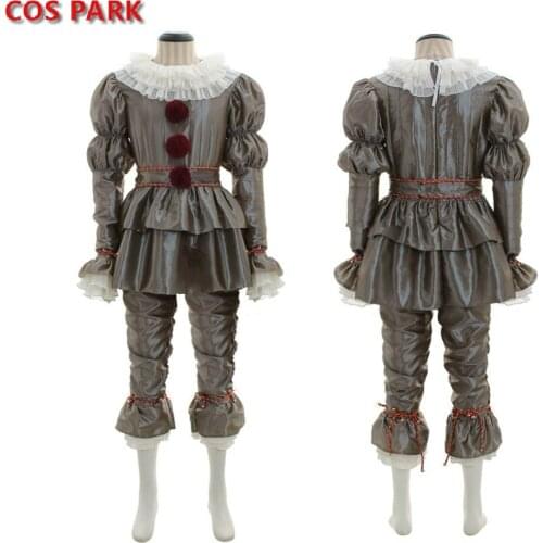 Pennywise Cosplay Costume Terror Clown Halloween Clothes For Adult Women Man Film Stephen King It Same Joker Suit