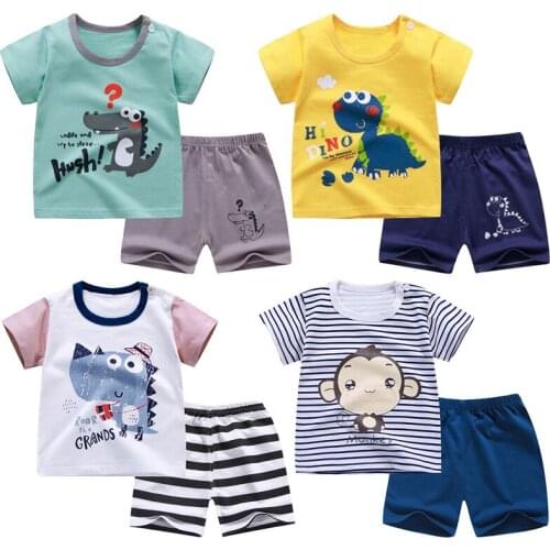 Casual Baby Kids Sport Clothing Plaid Lion Clothes Sets for Boys Costumes 100% Cotton Baby Clothes 6M -4 Years Old