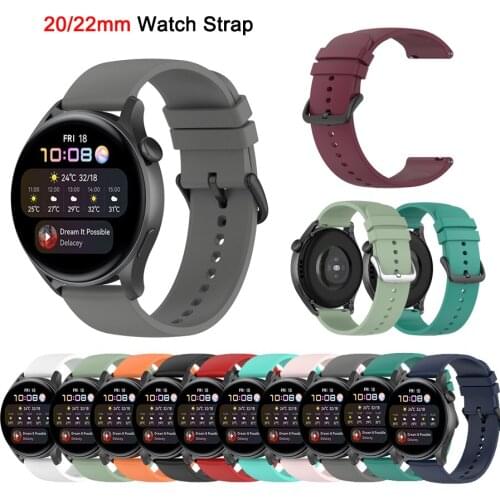 20mm 22mm Watch Strap for Huami Amazfit GTS GTR 42mm 47mm Smart Band for Huawei gt gt2 pro Silicone Sport Replacement Bracelet