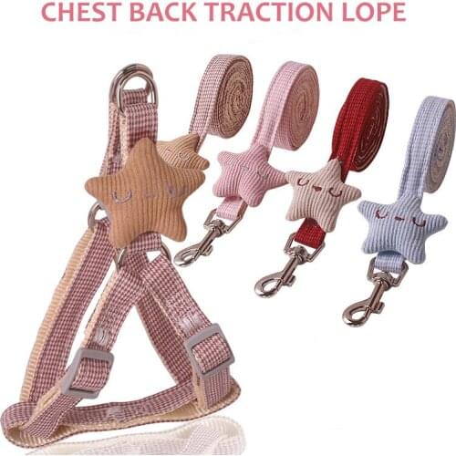 Dog Cat Leash Vest-style Pet Starfish Chest Harness Dog Chain Pet Dog Leash Dog Walking Leash Removable With Five-pointed Star