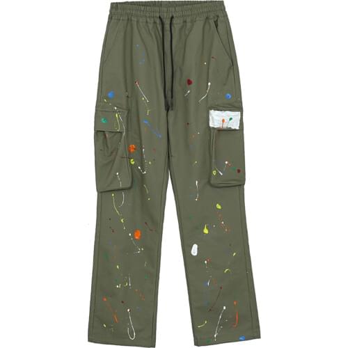 LACIBLE Hip Hop Harem Pants Man Splash Ink Cargo Pants Sweatpants Harajuku Oversized Loose Joggers Men Trousers