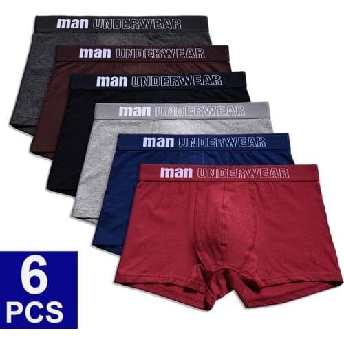 Cotton Underpants Soft Boxer For Men 6pcs/lot Breathable Solid Underwear Flexible Boxer Shorts Underpants Male Vetement Homme