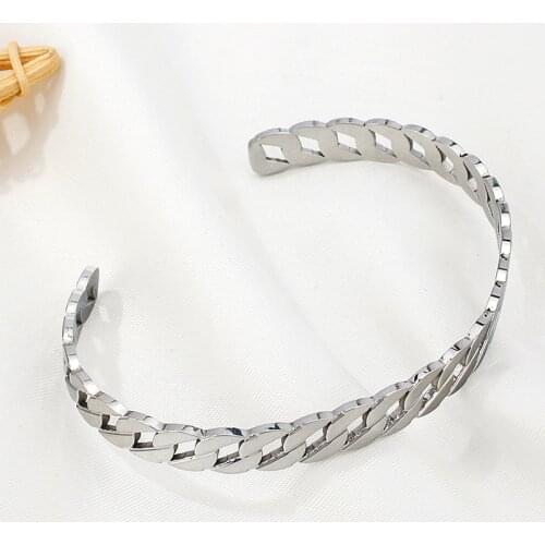 Stainless Steel Opening Bracelets For Women Gold/Silver Color Bangles Birthday Valentines Day Gift Fashion Trinket Accessories