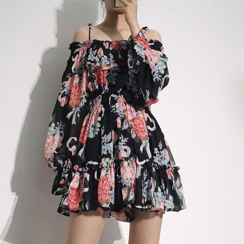 Off Shoulder Fashion Women Ball Gown Dress Slash Neck Black Color Summer Slash Neck Beach Style Sexy Dresses