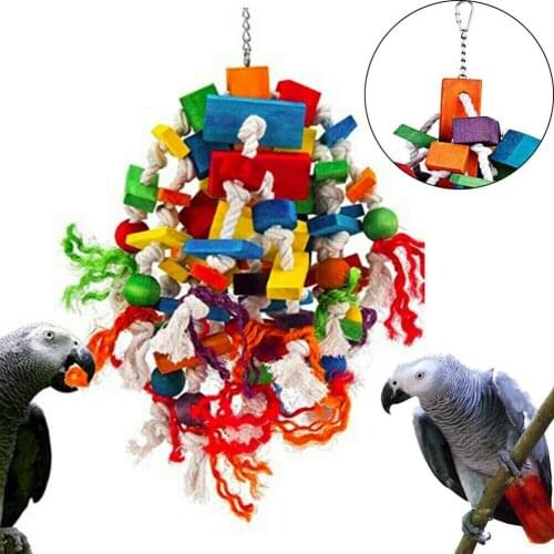 1pc Parrot Toy Knots Block Parrot Bird Cage Accessories Chewing Toy Climbing Toy