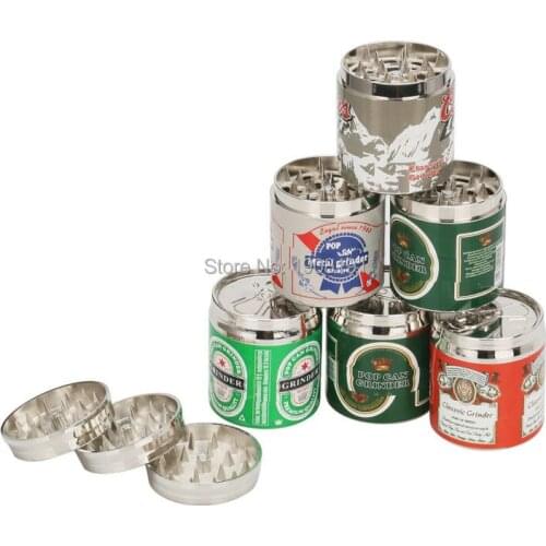 1pc Small Beer zip-top Can Zinc Alloy Metal Herb Smoking Tobacco Grinder Crusher