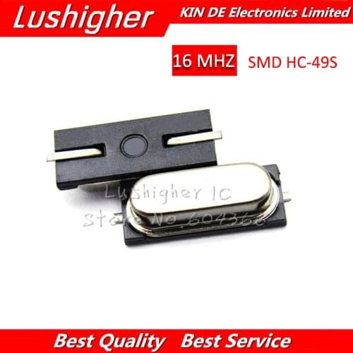 20pcs SMD HC-49S 16.000mhz 16MHz HC49S 16M 20ppm 20pF Quartz Resonator Crystal