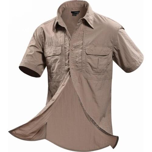 2021 Summer Men Shirt Military Men Short Sleeve Shirt Casual Shirt Mens Social Clothing Chemise Unique Ventilation Comfortable