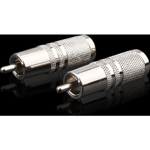 4 Pcs Silver Plated Audio Adapter RCA Plug for DIY RCA Cable Connector