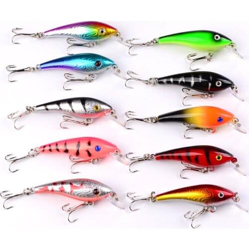 5.7cm/4.4g Artificial Sinking Plastic Hard Bait Bass 8#With Sharp Hook Waterproof 3D Simulation Eyes Bionic Bait Swimming