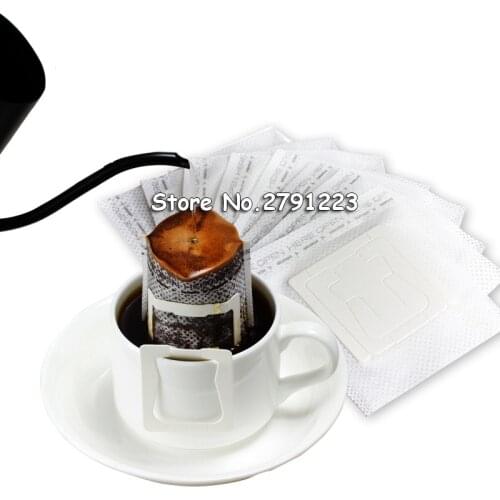 50pcs/Pack Portable Drip Coffee Filter Bag Home Office Travel DIY Hanging Ear Style Coffee Filters Paper Brew Espresso Coffee