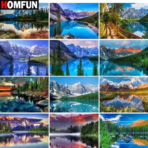 HOMFUN Full Square/Round Drill 5D DIY Diamond Painting "Forest landscape map" Embroidery Cross Stitch 5D Home Decor Gift