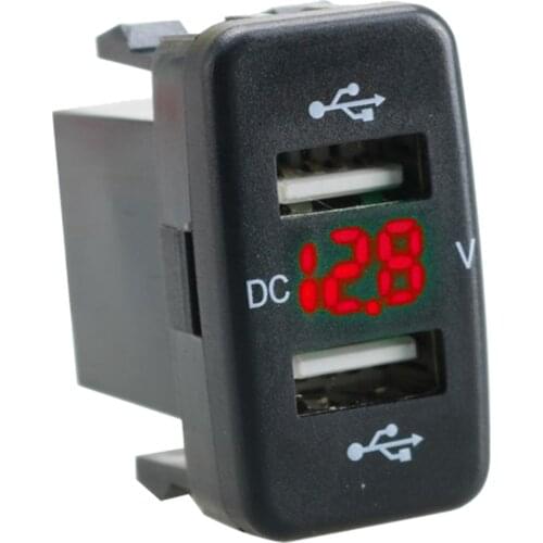 12-24V Car Charger Digital Power Outlet Adapter Voltmeter Display for Toyota