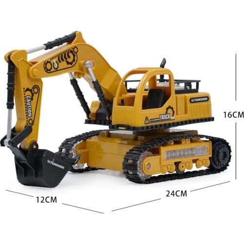 Four-channel Music Light RC Engineering Vehicles Children Toy Gift-Excavator