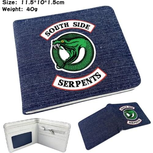 Denim Wallet Anime Riverdale Short Bifold Card Holder Teenger Student Casual High Quality Mens Womens Purses