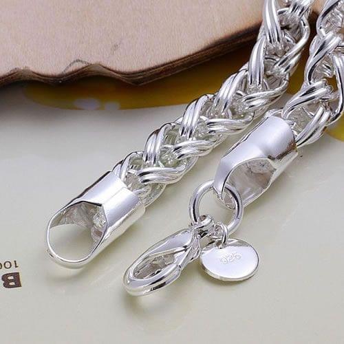 KN-H070 Wholesale Silver Color Bracelet For Woman Mans 925 Free Shipping Factory Price Fashion Jewelry Twisted Bracelet