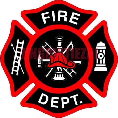 Personality Car Sticker Fire Department Symbol Decal Funny Car Stickers Waterproof 911 Fire Emergency Squad Ambulance Graphics