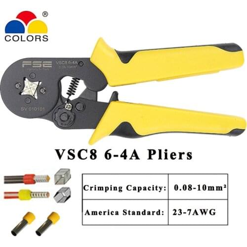 Colors Crimping tools pliers high precision VSC8 6-4A 0.08-10mm2 for tube needle type terminal crimp self-adjusting tools