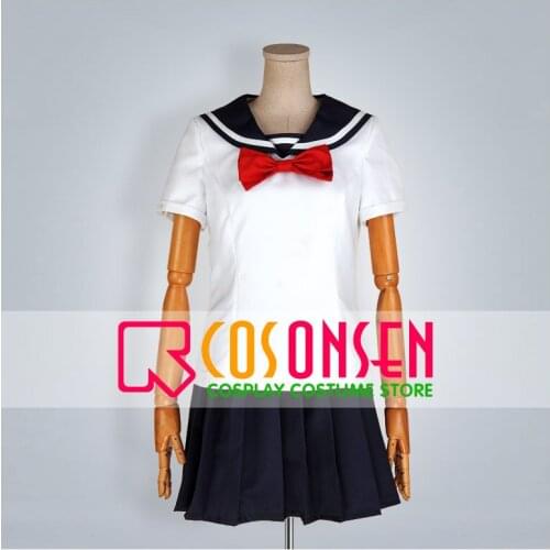 COSPLAYONSEN Blast of Tempest Aika Fuwa Cosplay Costume White Blue Color Any Size