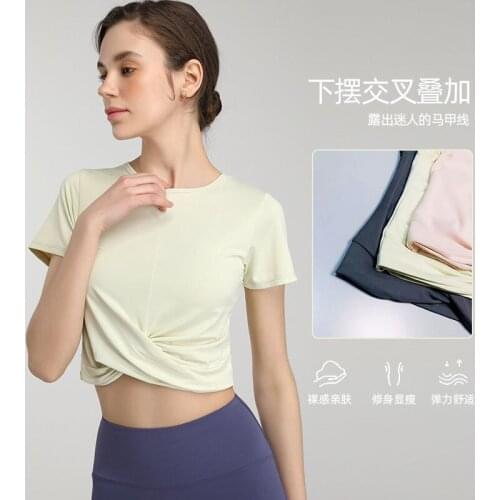 Yoga Crop Top Sports Top Short Sleeve Spring Summer Yoga Shirt T-shirt Running Top Deportivo Mujer Camisetas