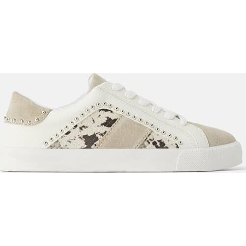 Little White Shoes Female 2021 Autumn Winter Vulcanized Shoes Korean Student Board Shoe Rivet Flat Soft Sole Sports Sneakers