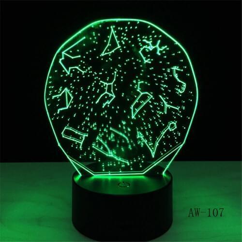 Circular 3D LED lamp Cobra Night Light Lamp illusion Light Touch Sensor USB Acrylic Lamp Home Decoration Gift 7 Color AW-107