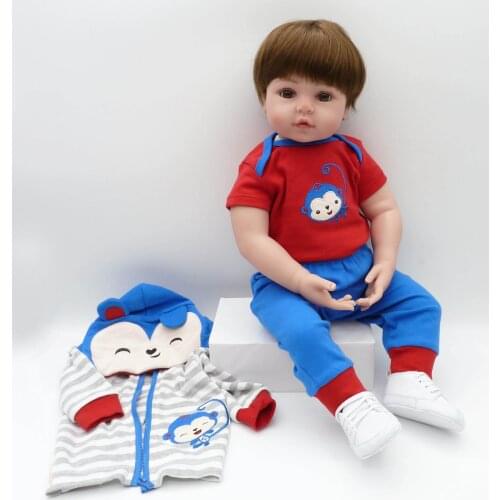 55cm Bebe Reborn 22inch Silicone Vinyl Reborn Baby Toddler Boy Doll Toys for Girls Children Gift Play House Toy Dolls Boneca